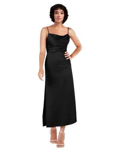 Sleeveless Spaghetti Straps Silky Satin A-Line Formal Evening Dress Online