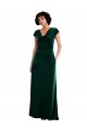 Cap Sleeves Cowl Neck Stretch Velvet A-Line Black Tie Evening Dress Online