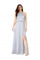 Sleeveless Halter Neck Low Back Silky Satin A-Line Formal Evening Dress Online