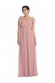 Sleeveless Dusty Pink Halter Neck Soft Chiffon A-Line Semi Formal Evening Dress Online