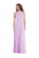 Sleeveless Halter Neck Low Back Soft Chiffon A-Line Semi Formal Evening Dress Online