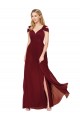 Sleeveless Burgundy Sweetheart Soft Chiffon A-Line Evening Dresses Online