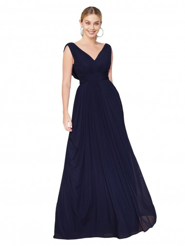 Sleeveless V-Neck Soft Chiffon A-Line Formal Evening Dress Online