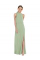 Sleeveless High Neck Soft Chiffon A-Line Semi Formal Evening Dress Online