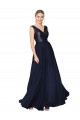 Sleeveless V-Neck V-Back Soft Chiffon & Sequin A-Line Semi Formal Evening Dress Online
