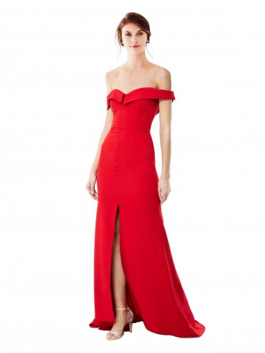 Sleeveless Off the Shoulder Stretch Crepe A-Line Evening Dress Online