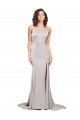 Sleeveless High Neck Low Back Stretch Satin A-Line Formal Evening Dress Online