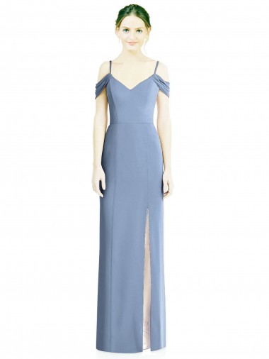 Cold Shoulder Off the Shoulder Open Back Soft Chiffon A-Line Formal Evening Dress Online