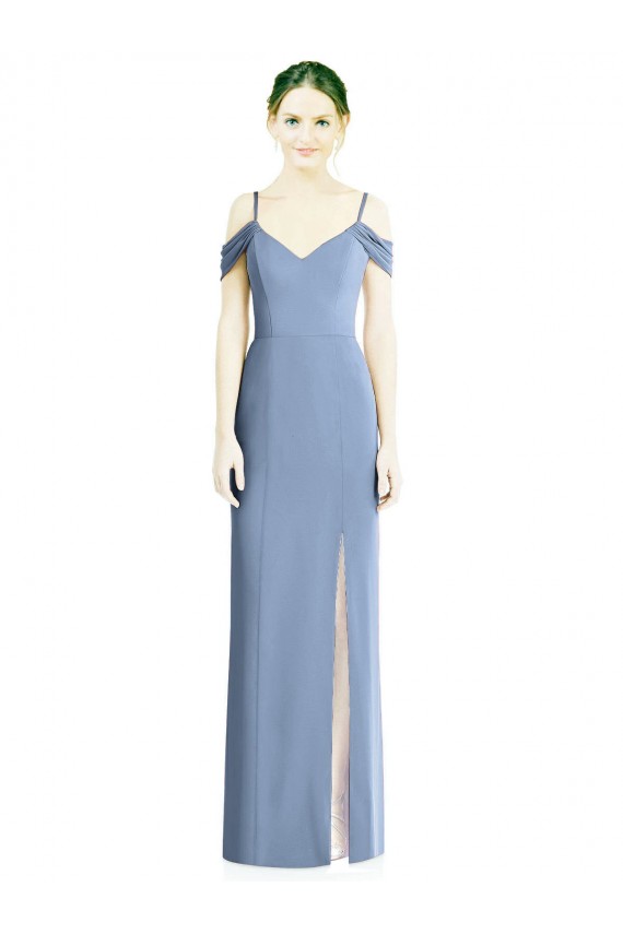 Cold Shoulder Off the Shoulder Open Back Soft Chiffon A-Line Formal Evening Dress Online