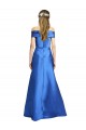 Sleeveless Off the Shoulder Satin A-Line Black Tie Evening Dress Online