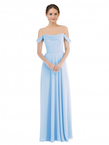 Sleeveless Off the Shoulder Soft Chiffon A-Line Formal Evening Dress Online