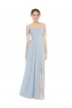Flounce Sleeves Off the Shoulder Soft Chiffon A-Line Semi Formal Evening Dress Online