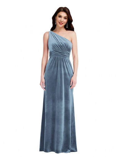 Sleeveless Off the Shoulder Stretch Velvet A-Line Evening Gown Online