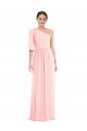 Bell Sleeves One Shoulder Soft Chiffon A-Line Semi Formal Evening Dress Online