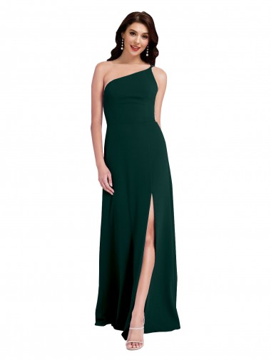 Sleeveless One Shoulder Open Back Stretch Crepe A-Line Formal Evening Dress Online