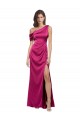 Sleeveless One Shoulder Stretch Satin A-Line Evening Dress Online