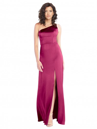 Sleeveless One Shoulder Open Back Stretch Satin A-Line Formal Evening Dress Online