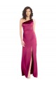 Sleeveless One Shoulder Open Back Stretch Satin A-Line Formal Evening Dress Online