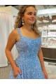 Sleeveless Scoop Neck Velvet Sequin A-Line Evening Dress Online