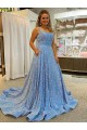 Sleeveless Scoop Neck Velvet Sequin A-Line Evening Dress Online