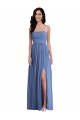Sleeveless Windsor Blue Spaghetti Straps Low Back Soft Chiffon A-Line Semi Formal Evening Dress Online