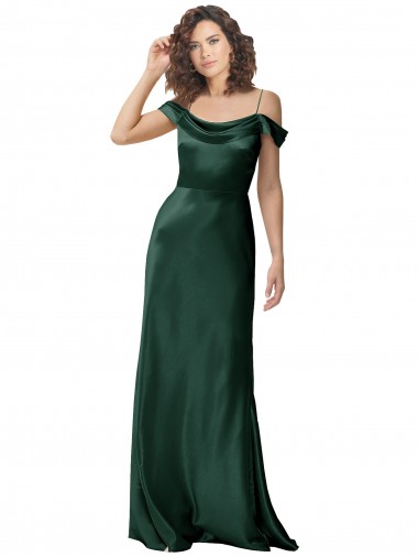Sleeveless Off the Shoulder V-Back Stretch Satin A-Line Formal Evening Dress Online