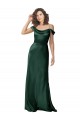 Sleeveless Off the Shoulder V-Back Stretch Satin A-Line Formal Evening Dress Online