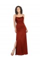 Sleeveless Red Spaghetti Straps Low Back Silky Satin A-Line Formal Evening Dress Online