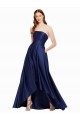 Sleeveless Strapless Low Back Satin A-Line High Low Evening Dress Online