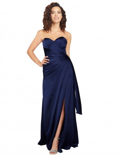 Sleeveless Sweetheart Silky Satin A-Line Formal Evening Dress Online