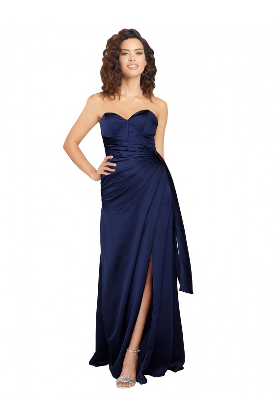 Sleeveless Sweetheart Silky Satin A-Line Formal Evening Dress Online