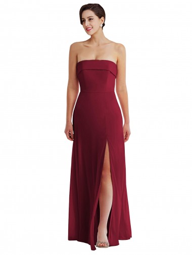 Sleeveless Strapless Low Back Soft Chiffon A-Line Formal Evening Dress Online