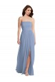 Sleeveless Strapless Soft Chiffon A-Line Semi Formal Evening Dress Online
