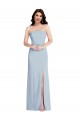 Sleeveless Light Sky Blue Strapless Low Back Stretch Crepe A-Line Formal Evening Dress Online
