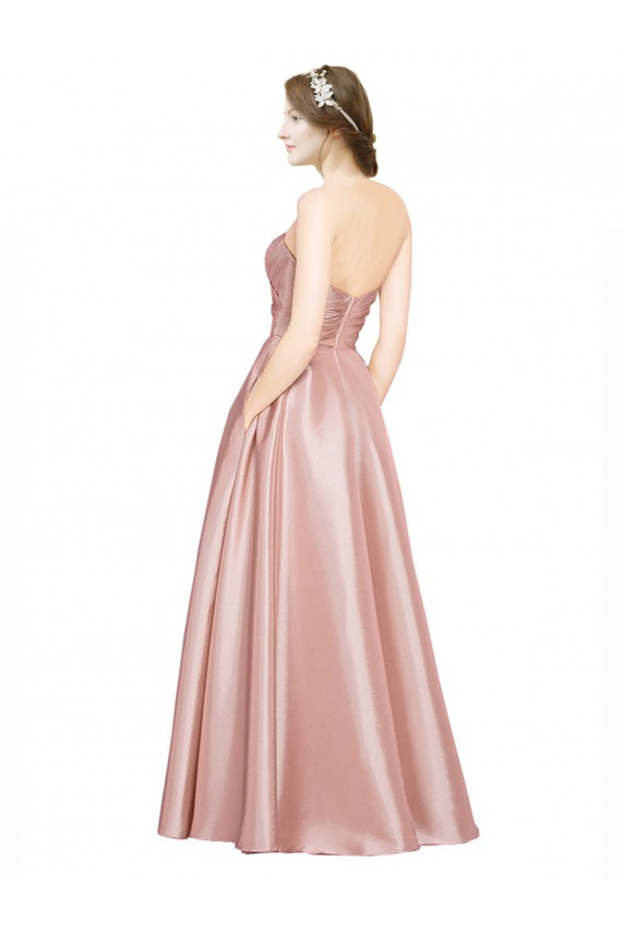 Sleeveless Sweetheart Low Back Stretch Satin A-Line Black Tie Evening Dress Online