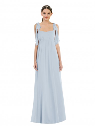 Sleeveless Sea Glass Spaghetti Straps Low Back Soft Chiffon A-Line Semi Formal Evening Dress Online