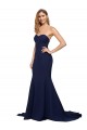 Sleeveless Sweetheart Low Back Stretch Crepe A-Line Formal Evening Dress Online