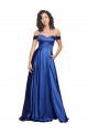 Sleeveless Off the Shoulder Stretch Satin A-Line Formal Evening Dress Online