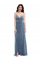 Sleeveless Dusty Blue Sweetheart Low Back Stretch Velvet A-Line Semi Formal Evening Dress Online