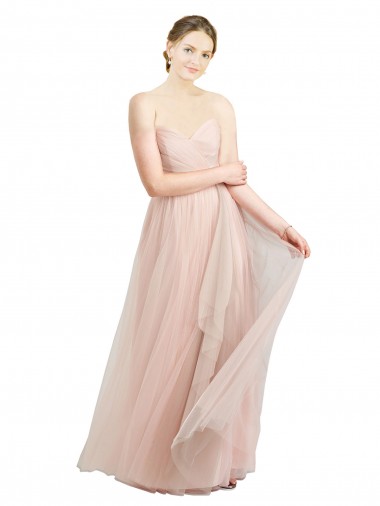 Sleeveless Pink Sweetheart Tulle A-Line Evening Dress Online