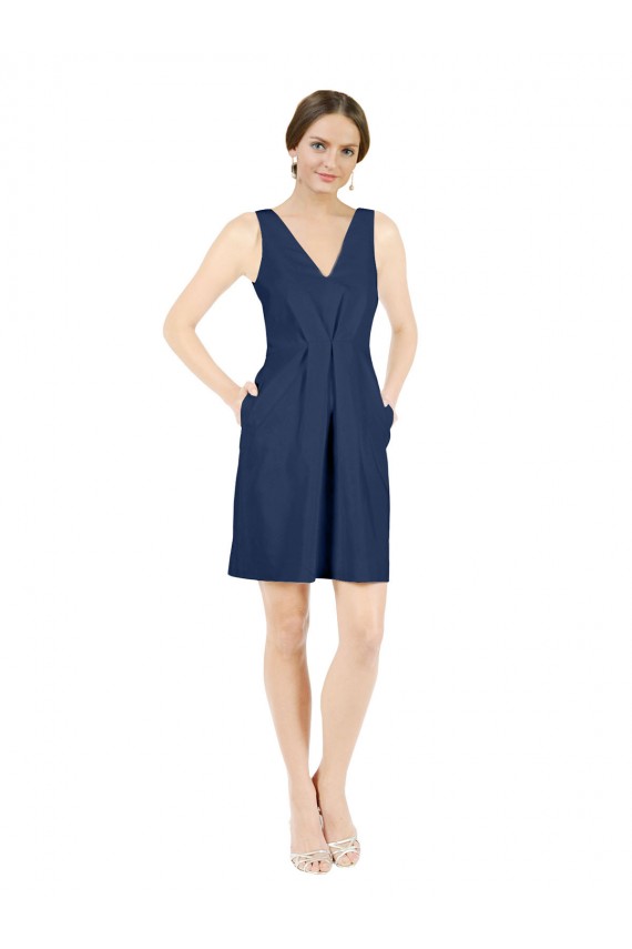 Sleeveless V-Neck Open Back Satin A-Line Evening Dress Online