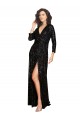 Long Sleeves V-Neck Sequin A-Line Formal Dress Online