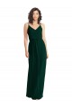 Sleeveless Ever Green V-Neck Low Back Soft Chiffon A-Line Semi Formal Evening Dress Online