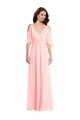 Cold Shoulder V-Neck V-Back Soft Chiffon A-Line Semi Formal Evening Dress Online