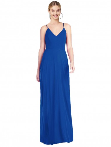 Sleeveless Spaghetti Straps Criss Cross Back Soft Chiffon A-Line Formal Dress Online