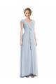 Sleeveless Sea Glass V-Neck V-Back Soft Chiffon A-Line Black Tie Evening Dress Online