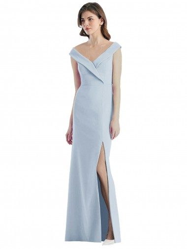 Sleeveless Off the Shoulder Stretch Crepe A-Line Black Tie Evening Dress Online