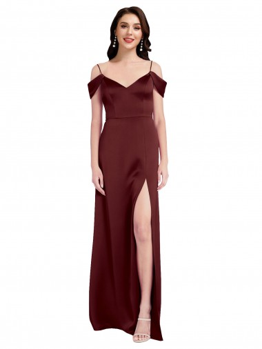 Sleeveless Off the Shoulder Stretch Satin A-Line Formal Dress Online