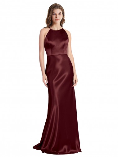 Sleeveless Spaghetti Straps Stretch Satin A-Line Formal Evening Dress Online