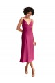 Sleeveless V-Neck Low Back Stretch Satin A-Line Formal Evening Dress Online